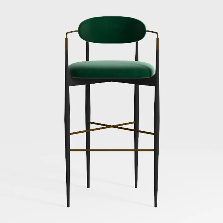 Benjara Tiara Counter Height Chair Set of 2, Metal