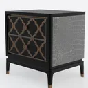 31.5-inch Vintage Carved Patterned Sideboard Left 45 Degree View
