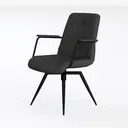Modern Rocking Chair with armrests, Upholstered Lo Left 45 Degree View
