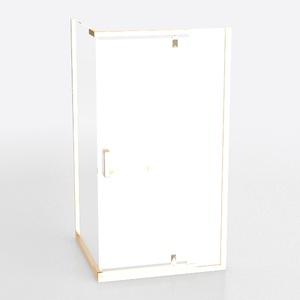 Minimalist Glass Metal Framed Shower Door 3D Model