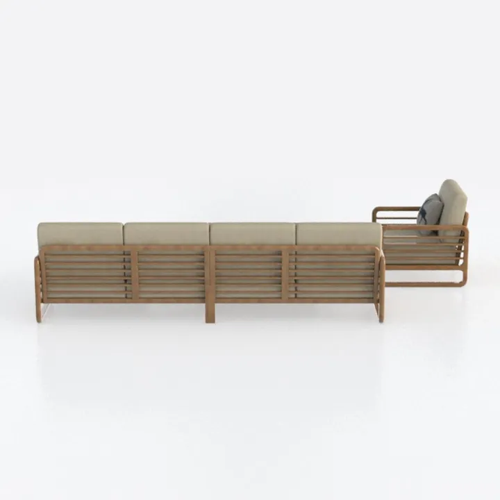 OEUBEQ Sedia moderna Mid-Century in rattan, senza braccioli, confortevole, adatta per camere da letto, balconi e terrazze, noce