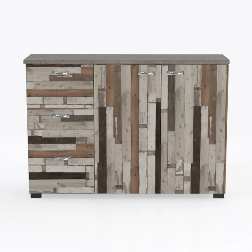 Rustic White Shoe Cabinet Storage with 2 Flip