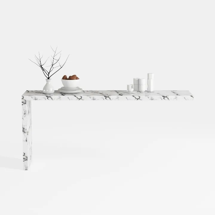 Generico Scrivania per Computer con Piano in Marmo da 160 cm - Elegante e Moderna postazione di Lavoro per Ufficio e Tavolo per Laptop per Camera da Letto, Studio, Resistente, salvaspazio, Ideale per