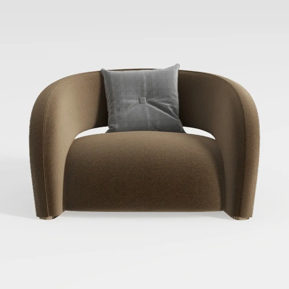 Modway Affinity Boucle Fabric Accent Chair in Pebb