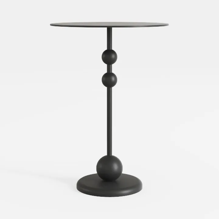 Modern Black Metal Decorative Round Side Table 3D Model
