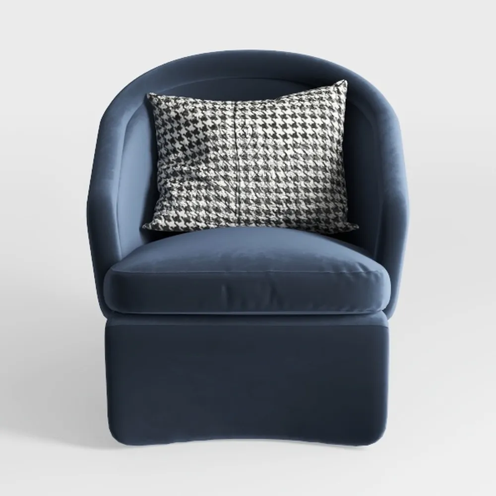 DHP Remily Swivel Accent Chair, Navy Textured Fabr