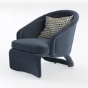 DHP Remily Swivel Accent Chair, Navy Textured Fabr Left 45 Degree View