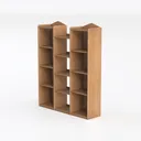 Corner Bookshelf with Storage,7 Tier Corner Shelf Left 45 Degree View