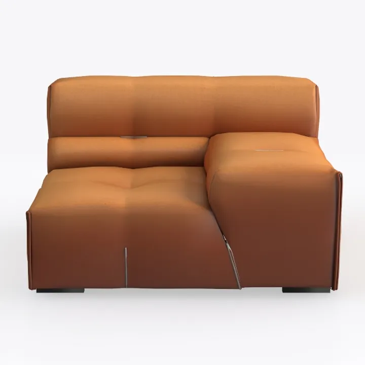 Modern Minimalist Brown Fabric L Shape Sectional Sofa 3D Model