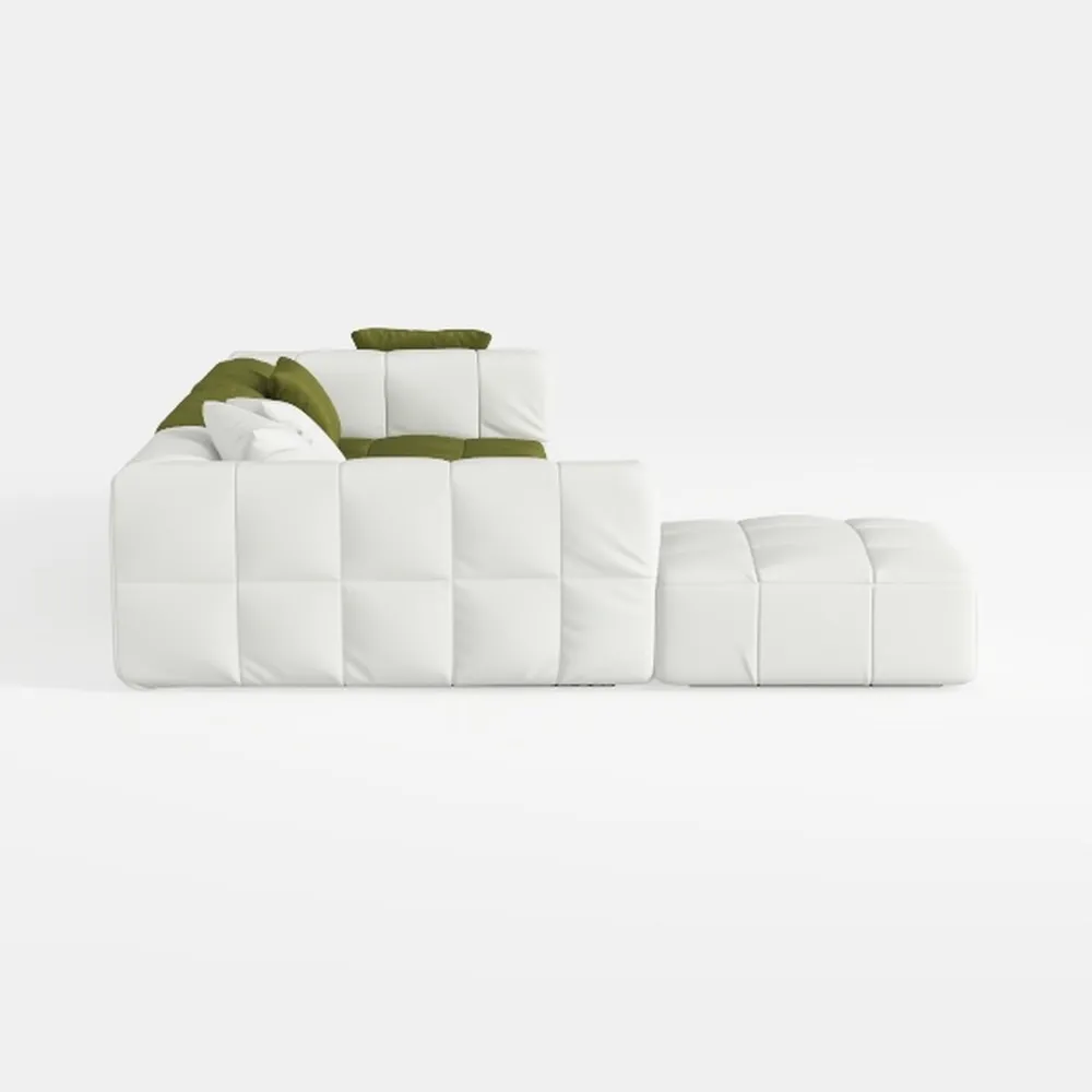 Power Leather Recliner Sofa with LED Lights