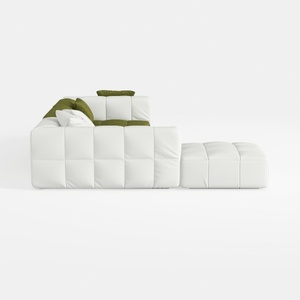 Power Leather Recliner Sofa with LED Lights