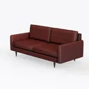 Modern Burgundy Leather Tufted Loveseat Sofa 3D Model Left 45 Degree View