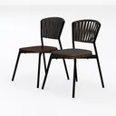 LUNLING Dining Chairs Set of 2 Mid Century Modern Left 45 Degree View