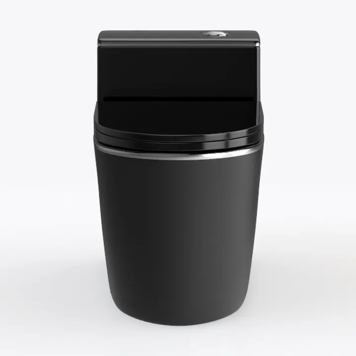 Black Toilet with Rimless Tornado Flush, Los