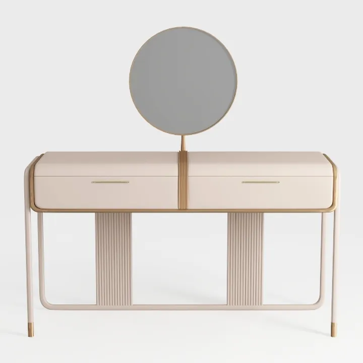 Generico Elegante Tavolo da Trucco con Specchio Regolabile a LED e cassetti - Scrivania da Trucco salvaspazio Grigia per la casa, 70x40 cm (27,5x15,7 Pollici) - Perfetto per Gli Amanti della Bellezza