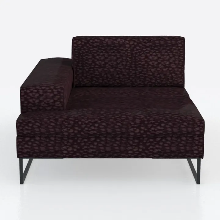 Modern Dark Fabric Left Arm Chaise Lounge 3D Model