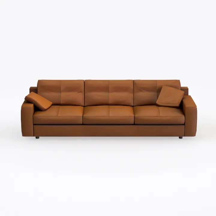 95" 3-Seater PU Faux Leather Couch Modular Section