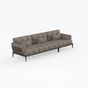 Minimalist Fabric Metal Frame Extra Large Sectional Sofa 3D Model Right 45 Degree View