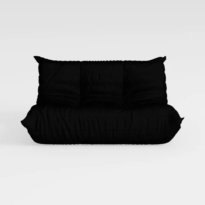 122 Inch Pull Out Couch, Rabbit Plush Fabric Sofa