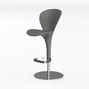 Modern Minimalist Gray Fabric Metal Adjustable Bar Stool 3D Model Left 45 Degree View
