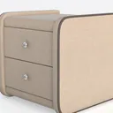 Minimalist Fabric Upholstered Nightstand 3D Model Left 45 Degree View