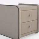 Minimalist Fabric Upholstered Nightstand 3D Model Right 45 Degree View