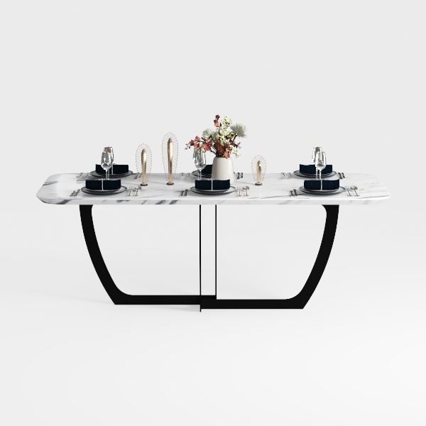 Generico Scrivania per Computer con Piano in Marmo da 160 cm - Elegante e Moderna postazione di Lavoro per Ufficio e Tavolo per Laptop per Camera da Letto, Studio, Resistente, salvaspazio, Ideale per