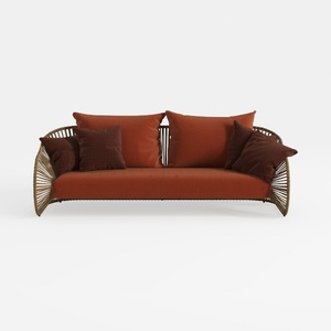 RENDGO Velvet Loveseat Sofa, 64.2'' Mid Modern Sma