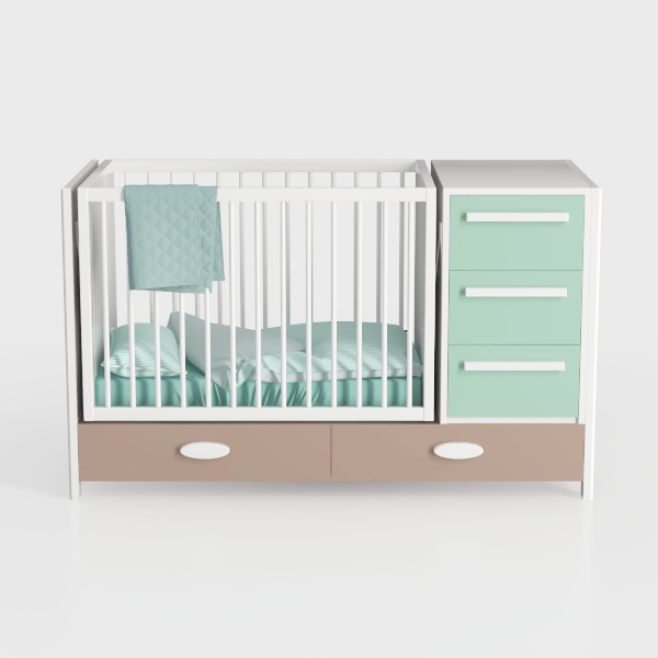 THINK 30 Wood Daybed with Fence Guardrails and 2 D