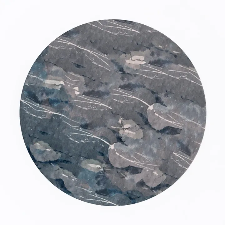 Modern Watercolor Print Round Area Rug 3D Model
