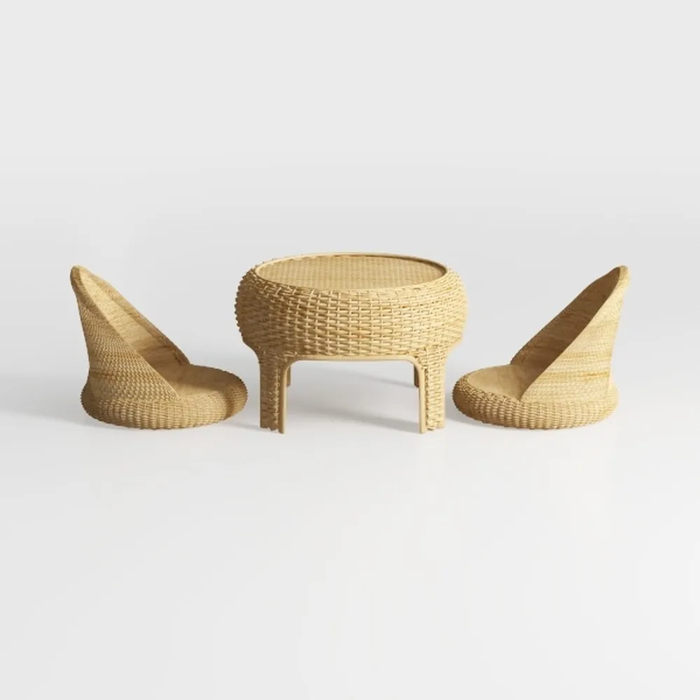 Outdoor Rattan Chair Three Piece Combination Home