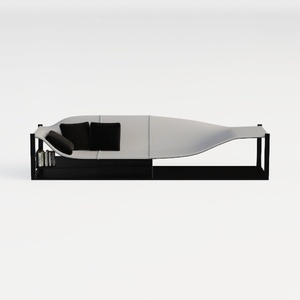 Poltrona lounge in morbido mohair beige orsacchiotto pigro poltrona caminetto Love Seat sedia da pavimento con nero 75 cm dimensioni accogliente ed elegante opzione di seduta per arredamento casa