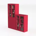 bookcase-Viva Magenta Left 45 Degree View