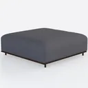 Minimalist Fabric Upholstered Square Ottoman 3D Model Right 45 Degree View