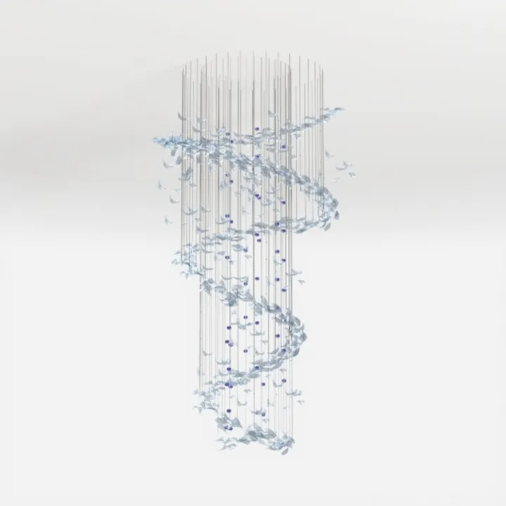 78 Inches Crystal Glam Chandelier Long Light 