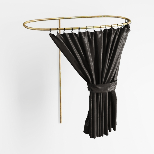 shower curtain-Red & Black