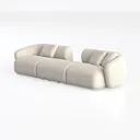 Minimalist Boucle Fabric Extra Large Sectional Sofa 3D Model Left 45 Degree View