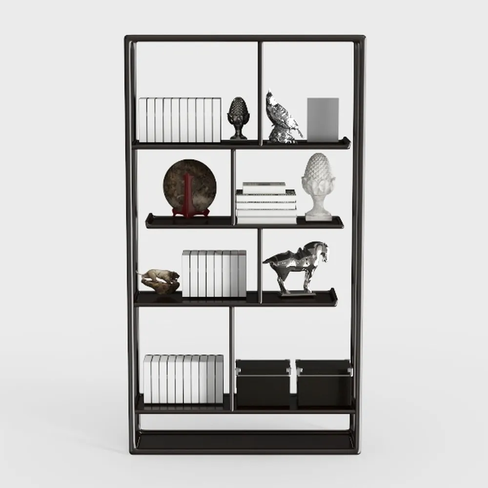 LVB Industrial 6 Tier Bookshelf, Large Tall Open