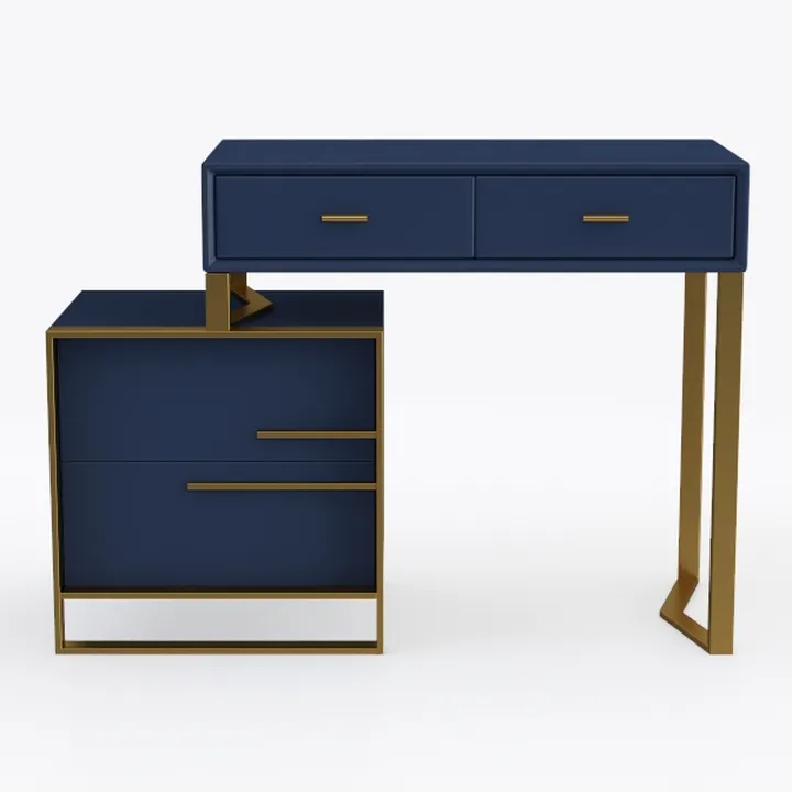 Gurexl LED Nightstand with Gun Drawer, Modern