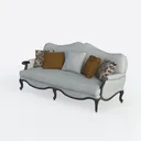 Luxury Victorian Couch - Floral Couch with Crystal Left 45 Degree View