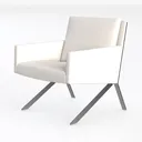 Modern Accent Chair with Soft Back, Armchair with Left 45 Degree View