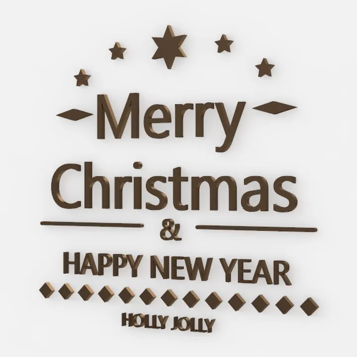 Vintage Brown Christmas Holiday Wall Decor Sign 3D Model