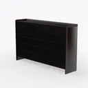 Minimalist Black Solid Wood Storage Sideboard Cabinet 3D Model Left 45 Degree View