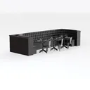 sofa set-Public Space Decor Right 45 Degree View