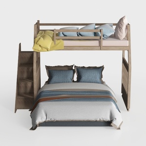 Natural Twin Over Full Bunk Bed with Ladder