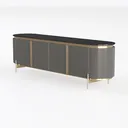 OKD Luxury 70" Fluted TV Stand, Modern Chic Left 45 Degree View