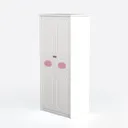 Princess Style White Wooden Double Door Wardrobe 3D Model Left 45 Degree View