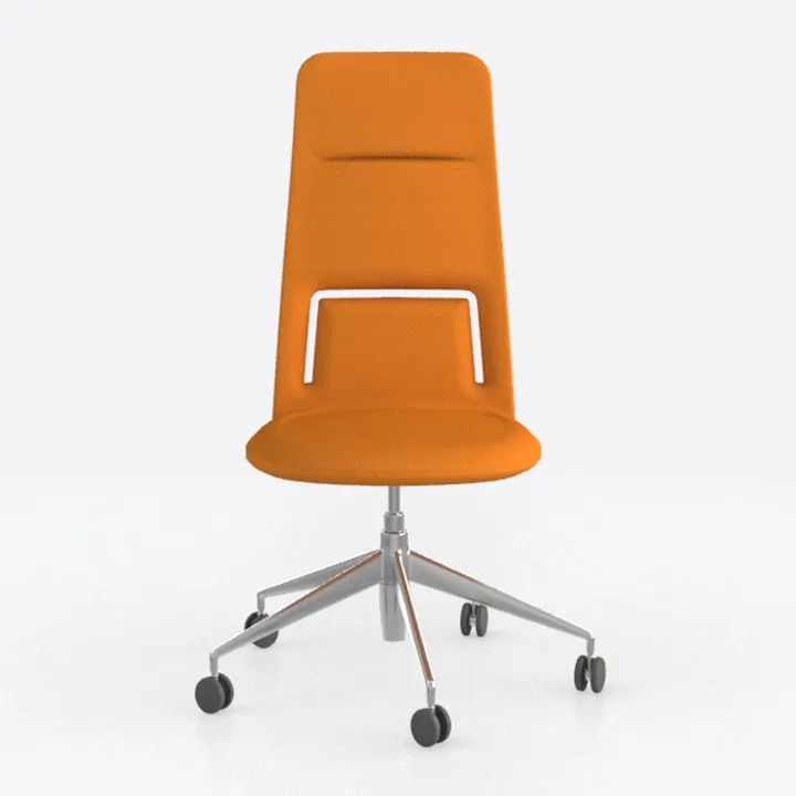 Modern Orange Fabric Metal High Back Office Chair 3D Model