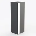 Modern Stainless Steel Black Refrigerator 3D Model Left 45 Degree View