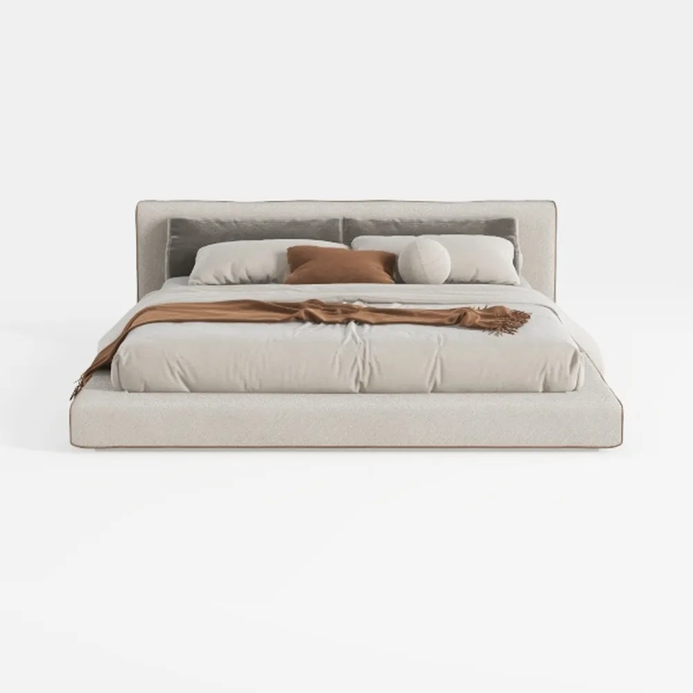 Pemberly Row Traditional Fabric King Bed in Cozy S